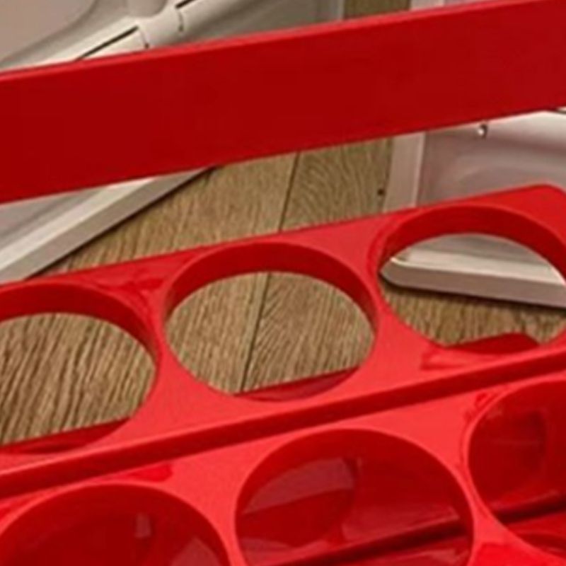Portable Beer Bottle Rack Pure Color Foldable Beverage Storage Rack Picnic Beer Handle Basket Red