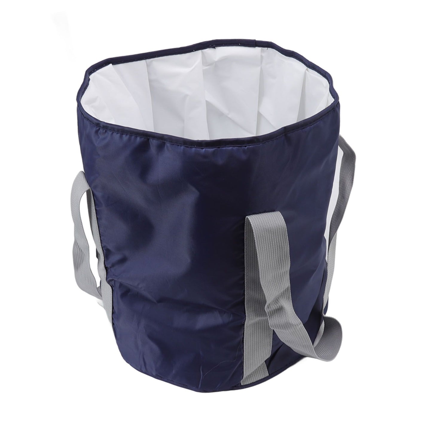 Foldable Foot Tub Polyester Double Layer Collapsible Camping Bucket with Storage Bag for Outdoor Navy Blue