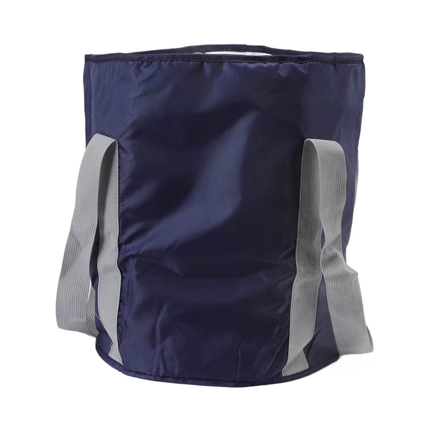 Foldable Foot Tub Polyester Double Layer Collapsible Camping Bucket with Storage Bag for Outdoor Navy Blue