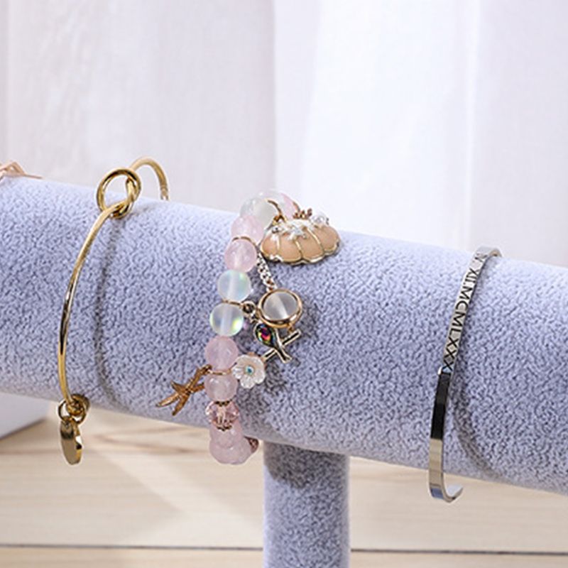 Jewelry Display Stand Simple Fashionable Bracelet Scrunchies Holder for Home Jewelry Store Showcase Grey Single Row