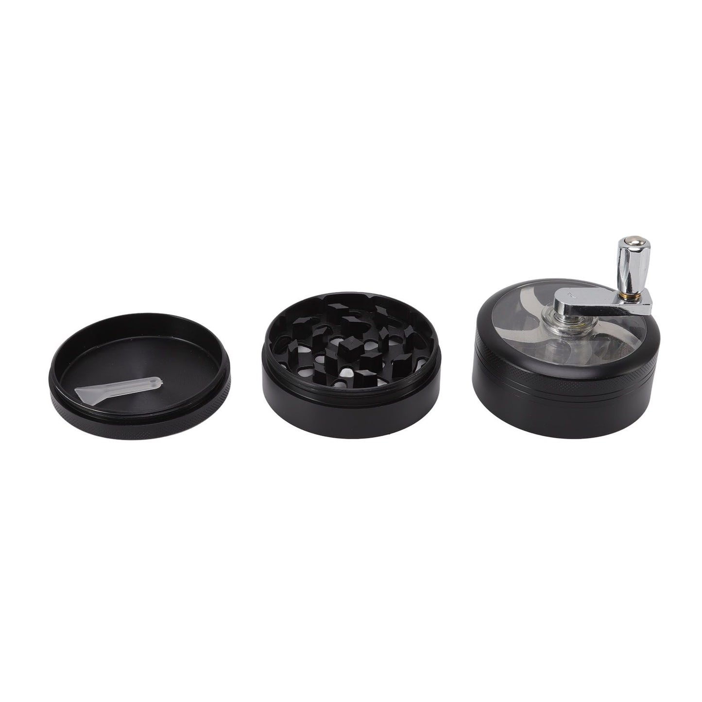 4 Layers Hand Crank Spices Grinder Zinc Alloy 60mm Manual Spice Grinder with Filter