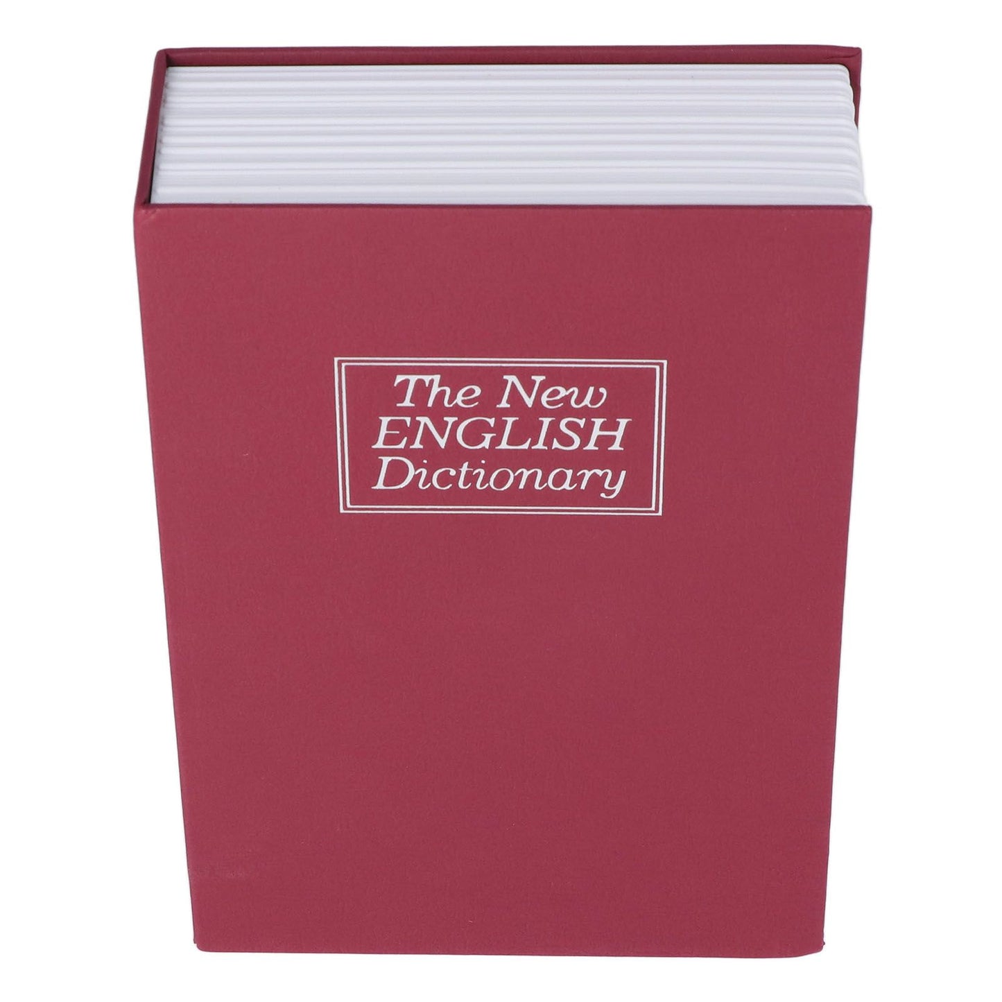 Diversion Book Safe Imitation Books Realistic Stainless Steel Liner Portable Book Safe Storage Box with Key Lock M Red