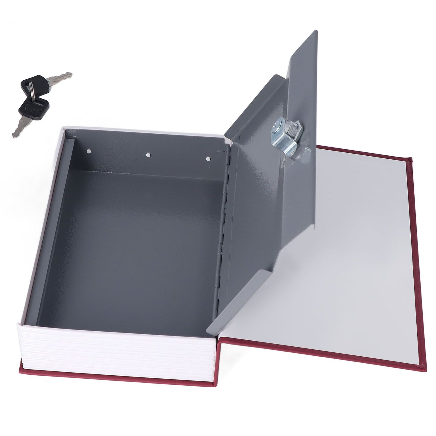 Diversion Book Safe Imitation Books Realistic Stainless Steel Liner Portable Book Safe Storage Box with Key Lock M Red