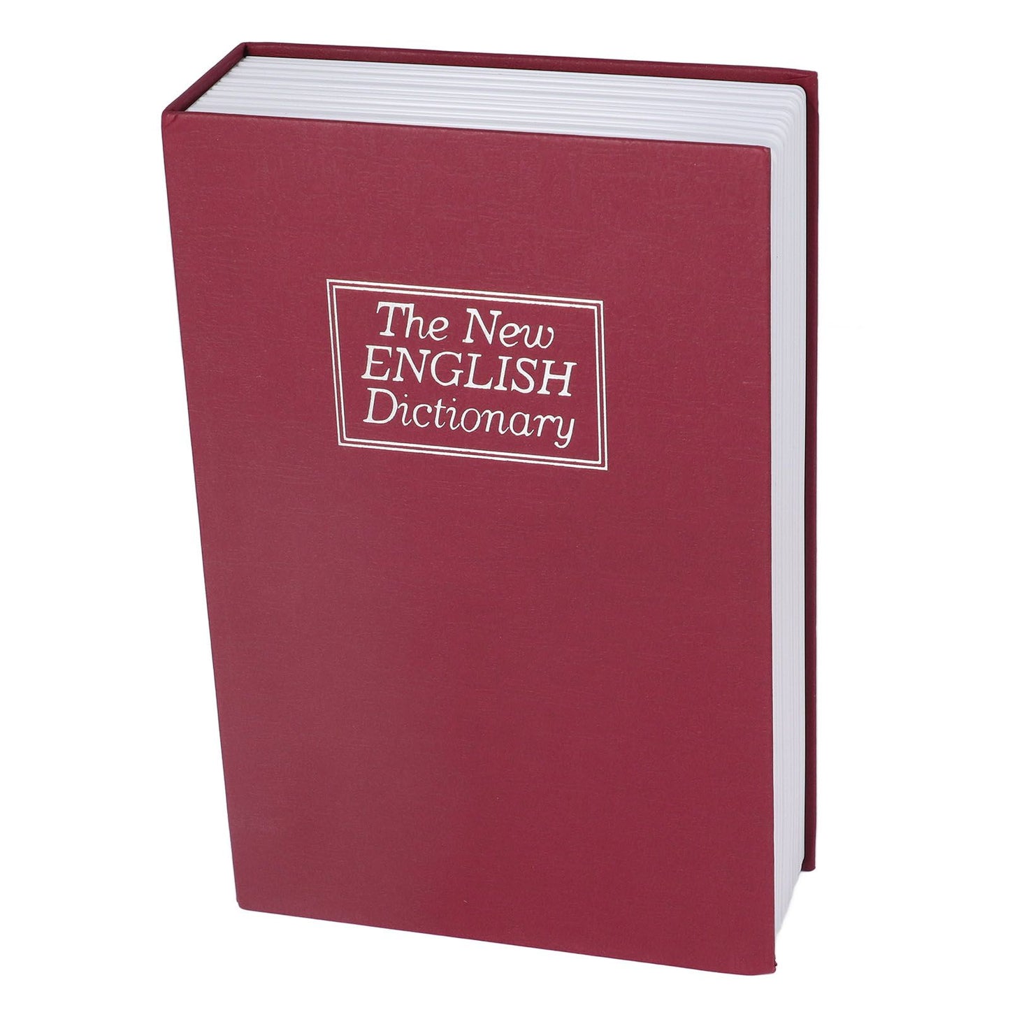 Diversion Book Safe Imitation Books Realistic Stainless Steel Liner Portable Book Safe Storage Box with Key Lock M Red