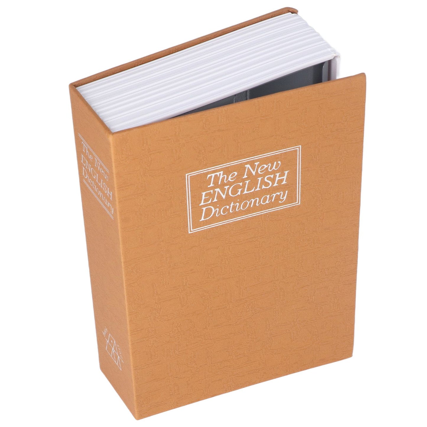 Book Safe Case Simulation Portable Safe Storage Box with Combination Lock for Bank Cards Jewelry Money Brown