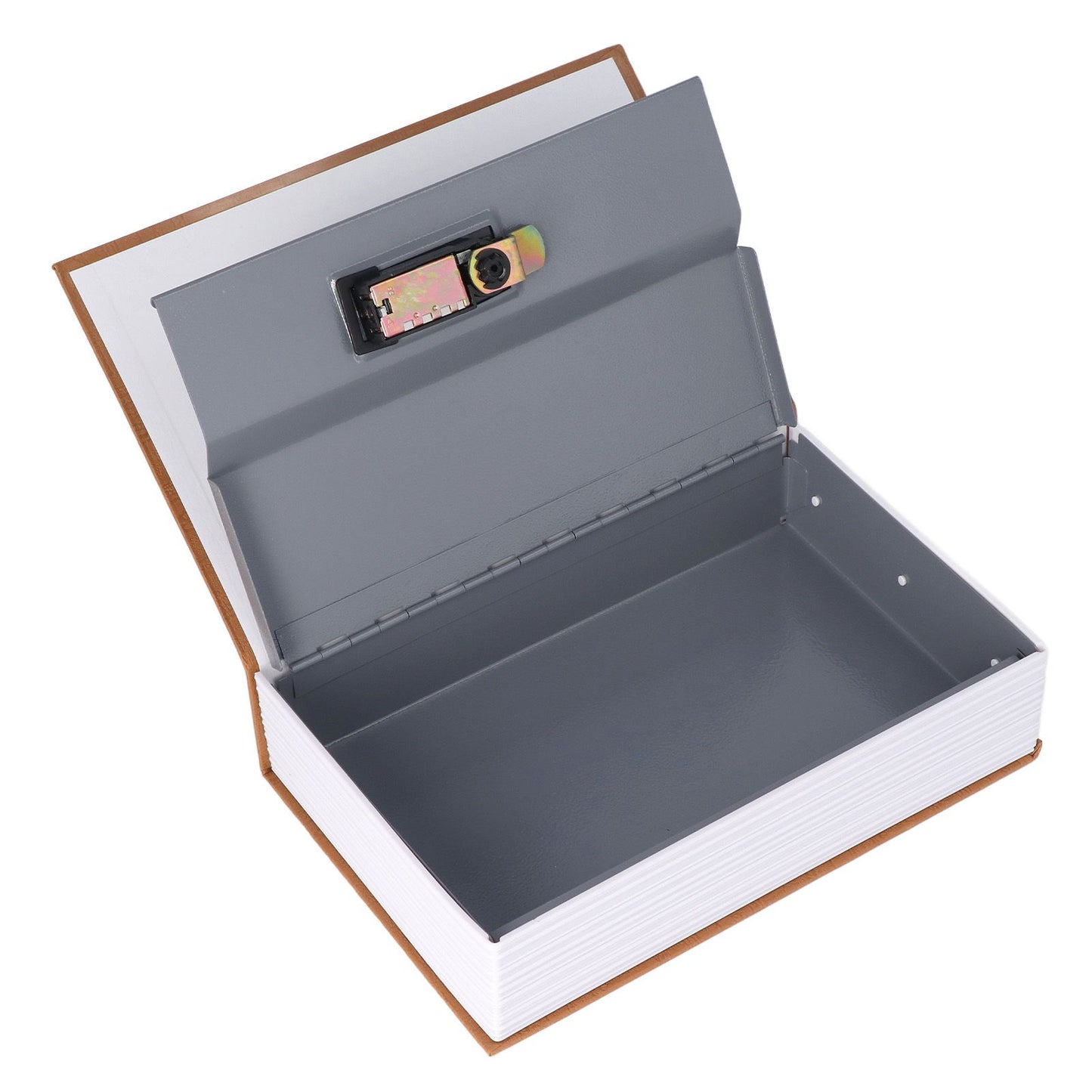 Book Safe Case Simulation Portable Safe Storage Box with Combination Lock for Bank Cards Jewelry Money Brown