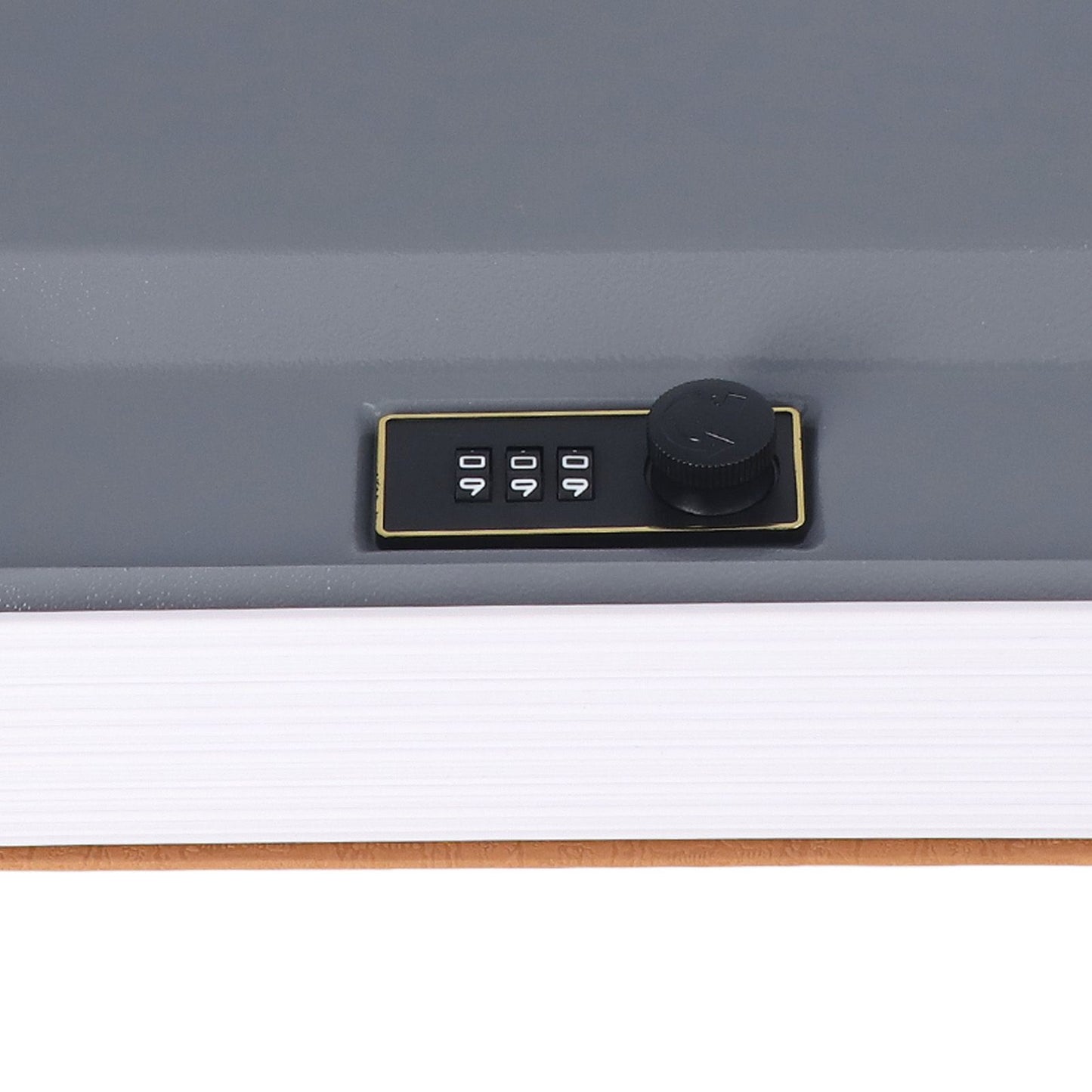 Book Safe Case Simulation Portable Safe Storage Box with Combination Lock for Bank Cards Jewelry Money Brown
