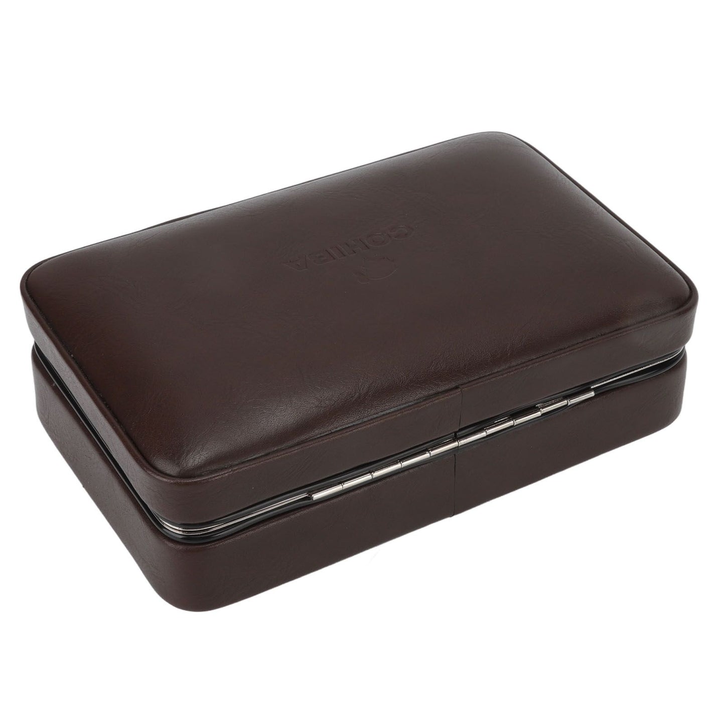 Cigar Holder Case Portable Travel Leather Cigar Humidor Case with Cedarwood Lining for 4 Count Cigars