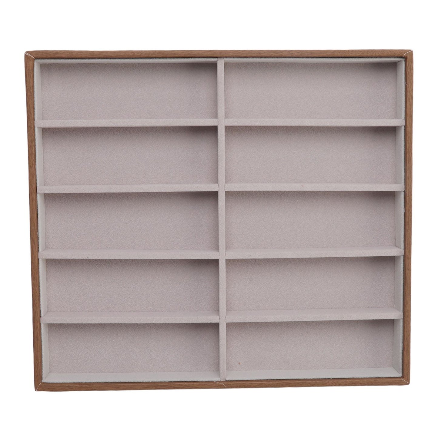 Sunglasses Display Tray PU Wood Grain Sunglasses Storage Case for Home Glasses Store 10 Grids