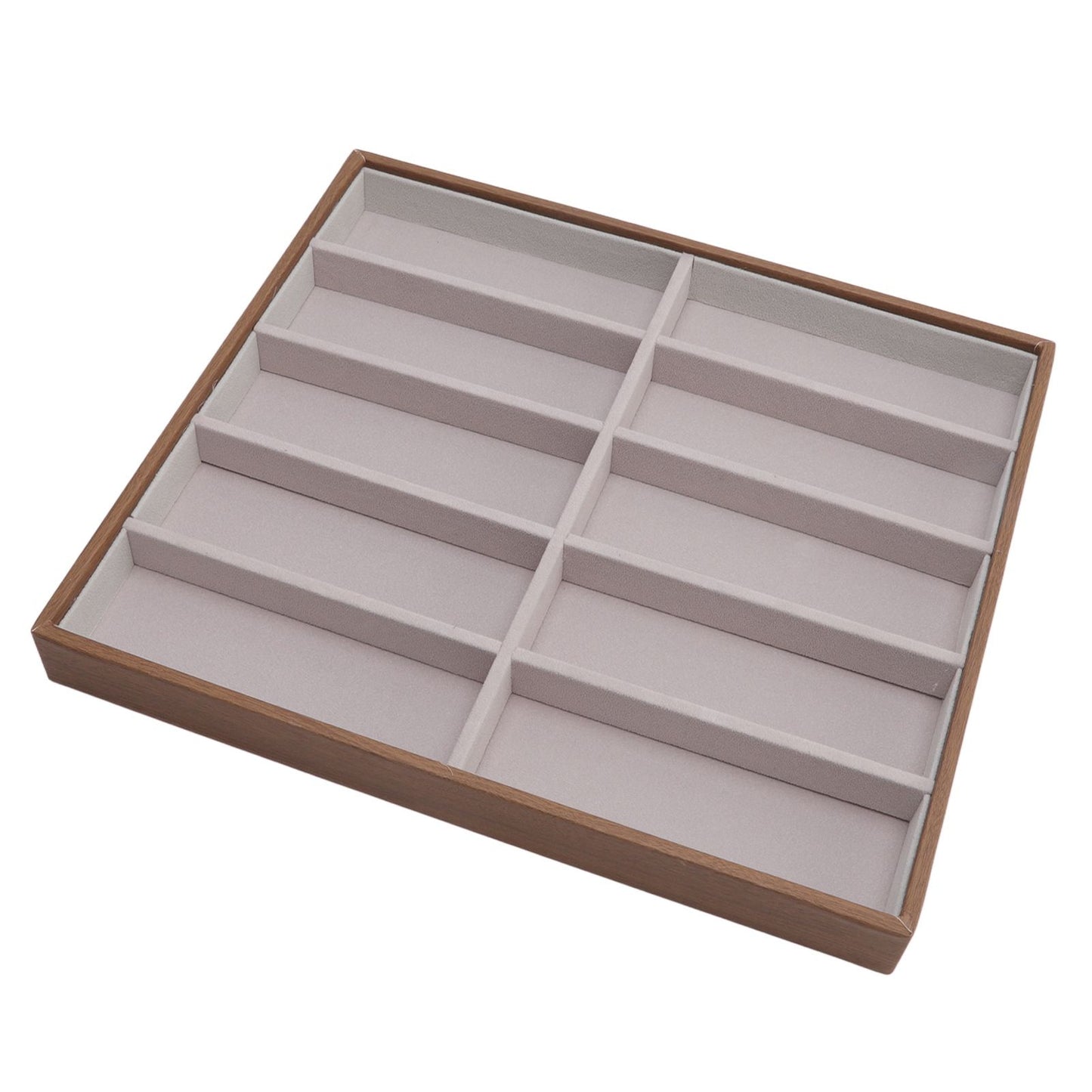 Sunglasses Display Tray PU Wood Grain Sunglasses Storage Case for Home Glasses Store 10 Grids