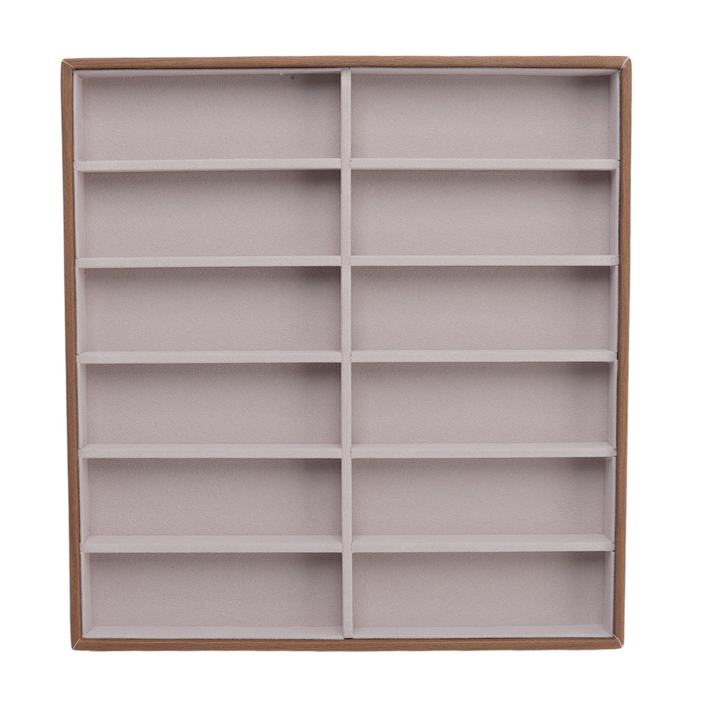 Sunglasses Display Tray PU Wood Grain Sunglasses Storage Case for Home Glasses Store 12 Grids