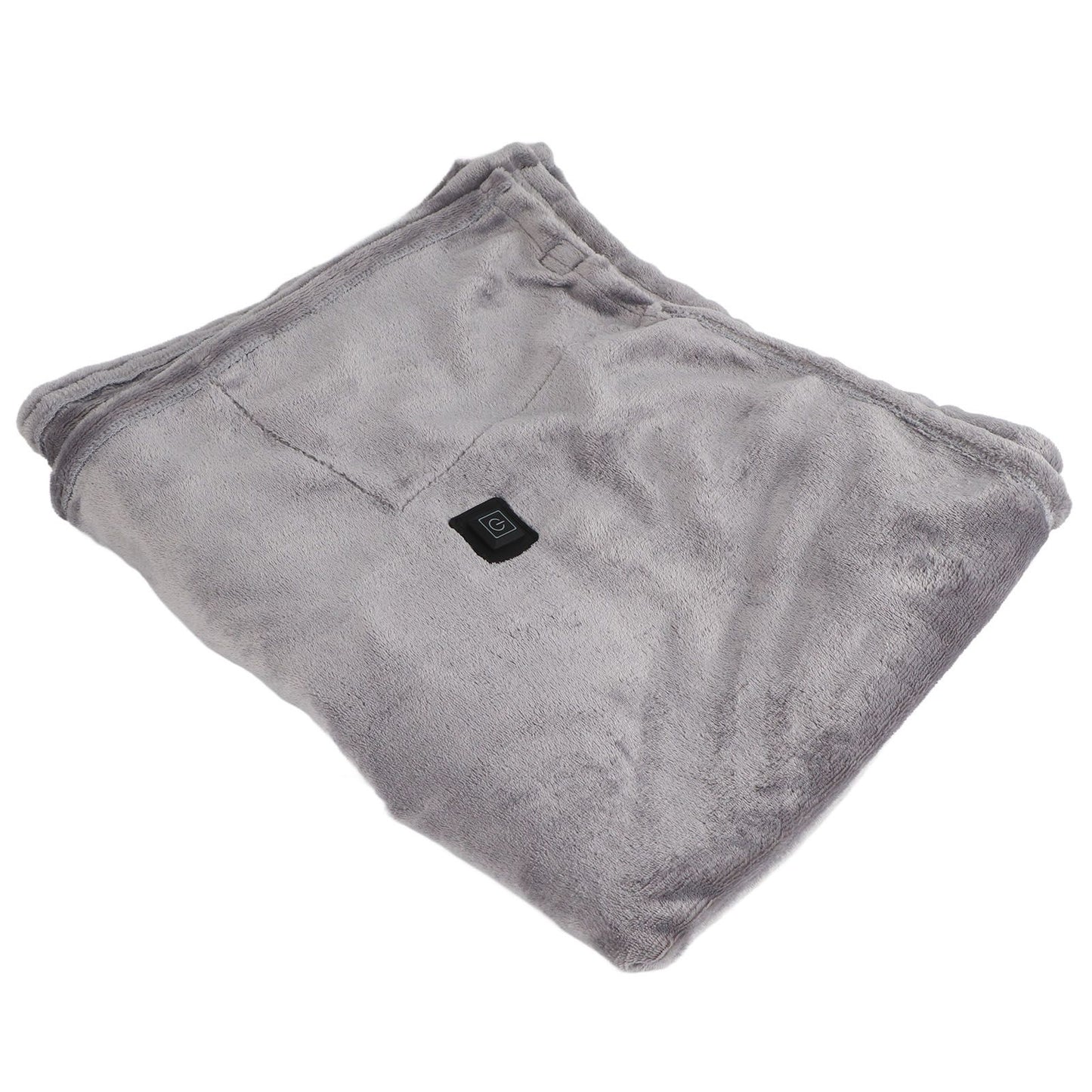 USB Heated Warm Shawl Lightweight Coral Flannel Electric Shoulder Blanket for Winter Light Gray