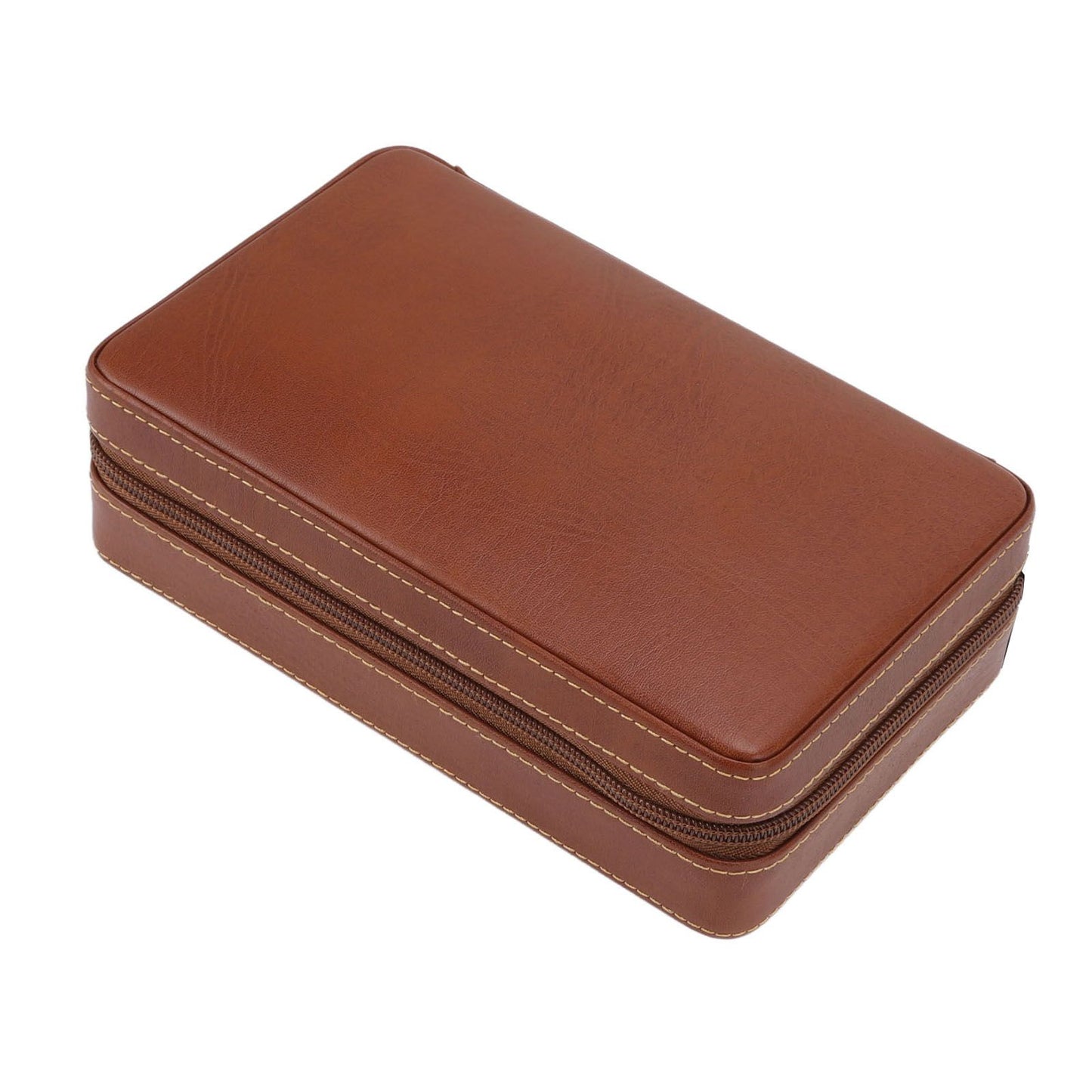 Cigar Humidor Case Brown Portable Cedarwood Lining Humidifier Travel Cigar Box With Storage Bag for Travel