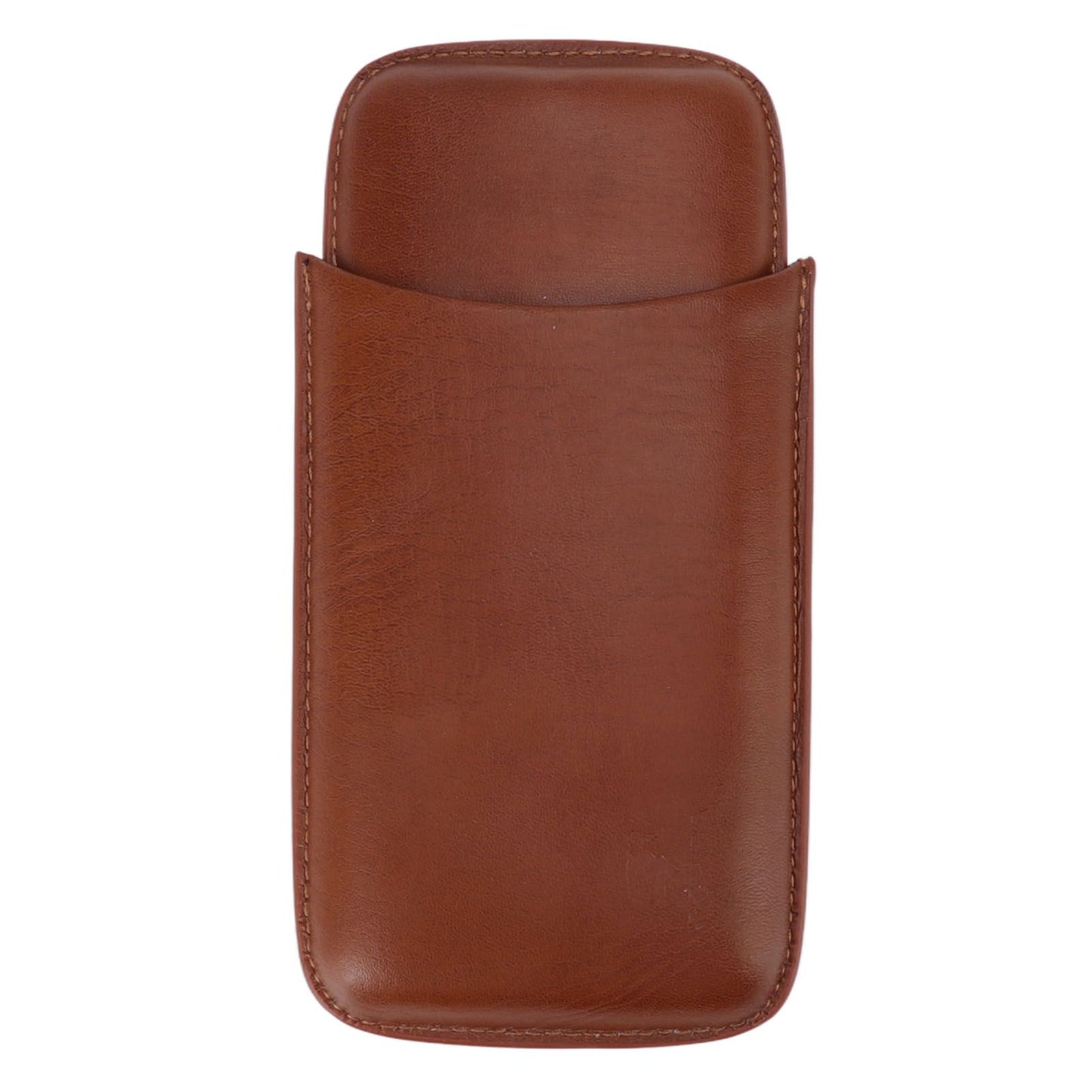 Portable Cigar Leather Case High Grade Leather Travel Portable Cigar Travel Bag Holder with Scissor Brown