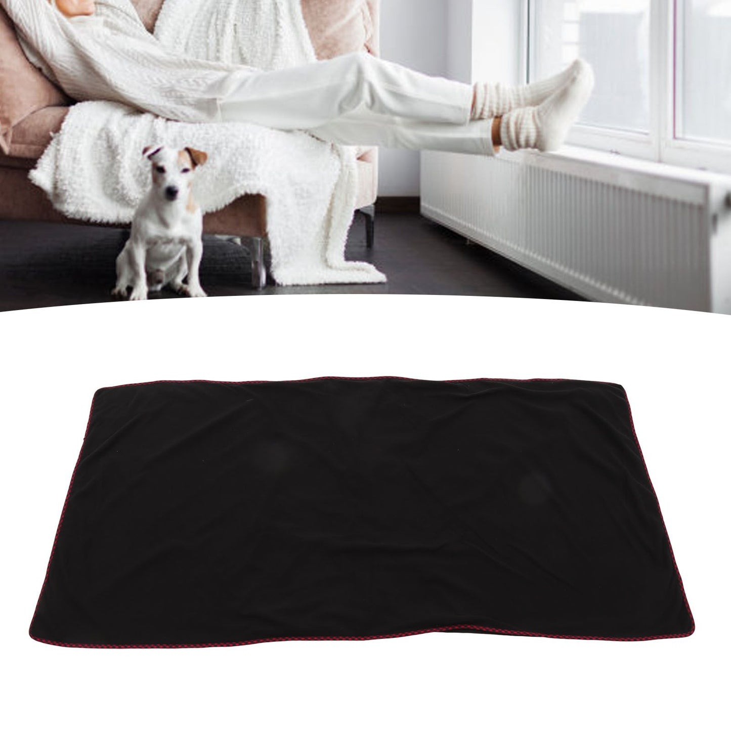 Electric Heating Blanket Fast Heating USB Electric Throw Blanket with Larger Heating Area for Students Office Workers Black