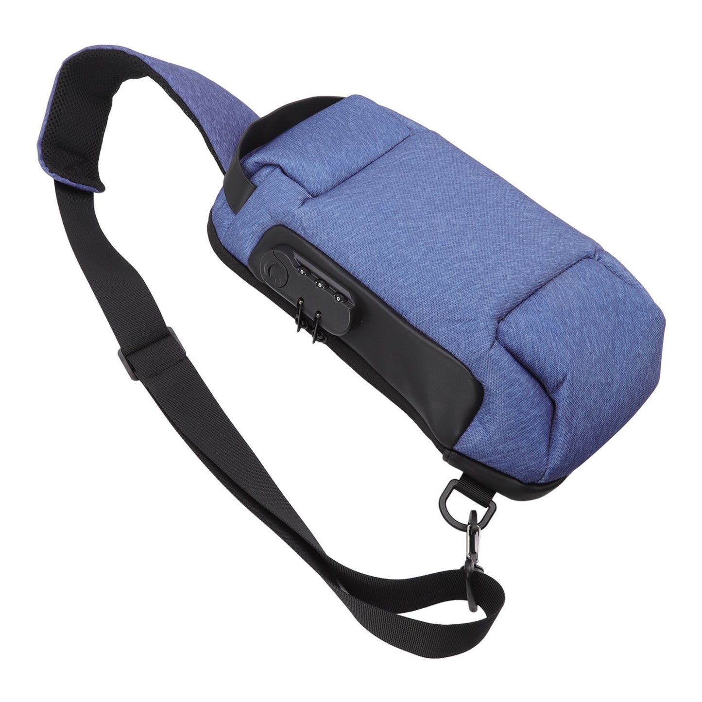Sling Bag Waterproof Anti Theft with Combination Lock Anti Scratch Sports Single Shoulder Chest Bag Blue