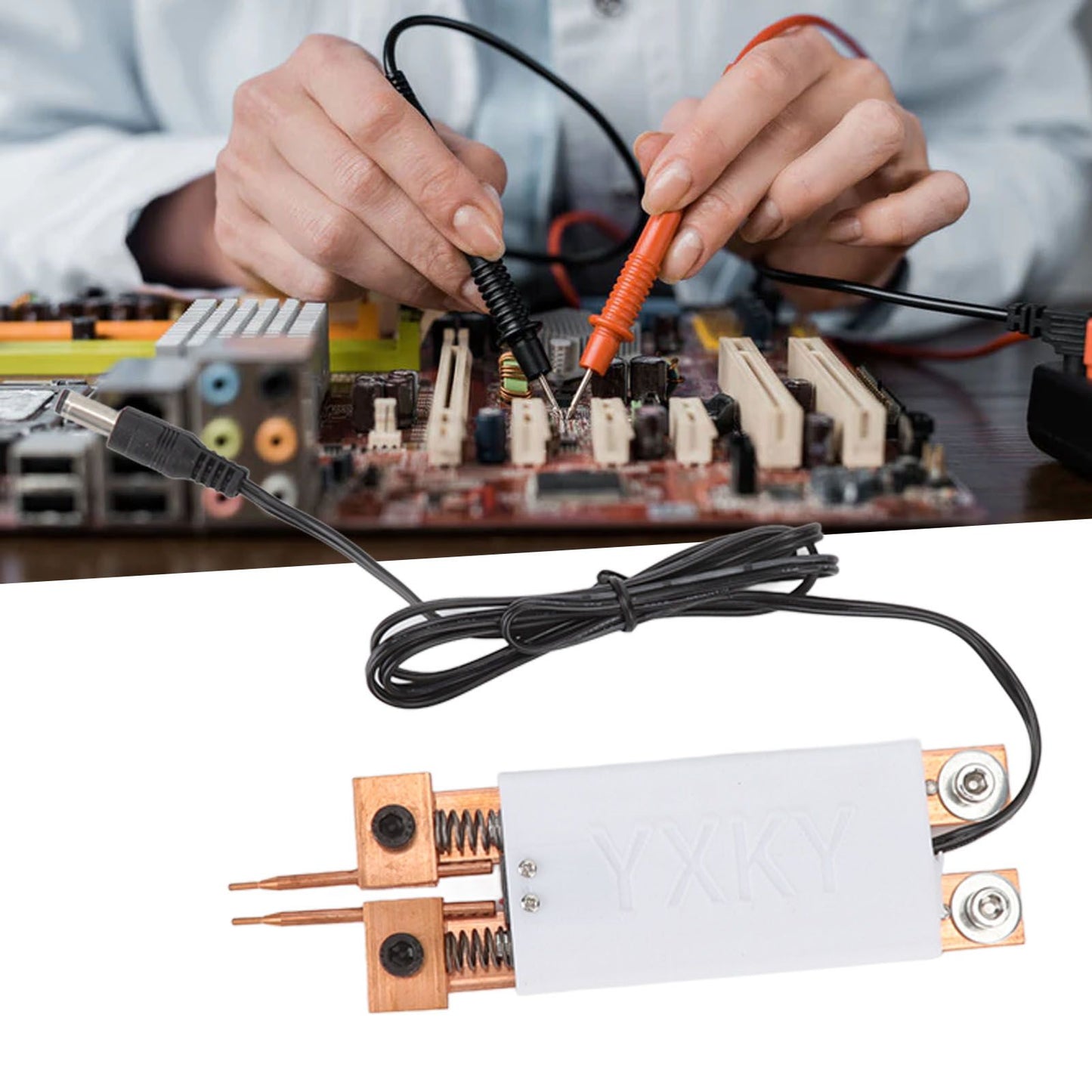 18650 Battery Spot Welding Pen Mini Spot Welder Automatic Trigger Integrated Handheld Spot Welding Pen White