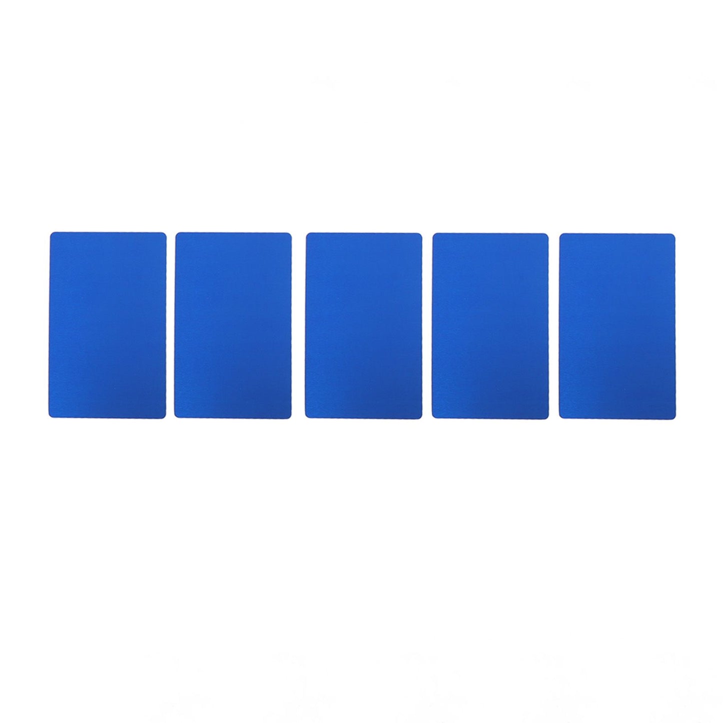 50PCS Business Name Card Laser Engraving Waterproof and Wear Resistant Aluminum Visiting Card for Company Blue