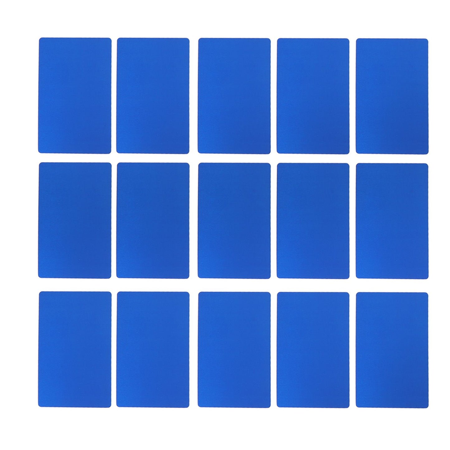 50PCS Business Name Card Laser Engraving Waterproof and Wear Resistant Aluminum Visiting Card for Company Blue