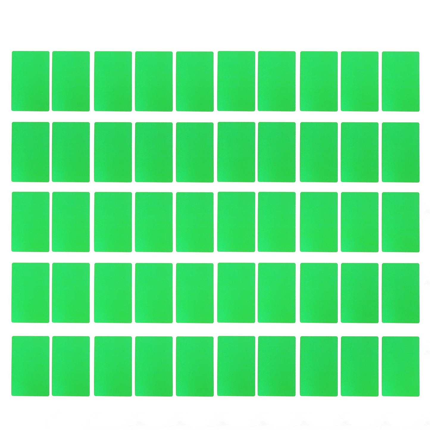 50PCS Business Name Card Laser Engraving Waterproof and Wear Resistant Aluminum Visiting Card for Company Green