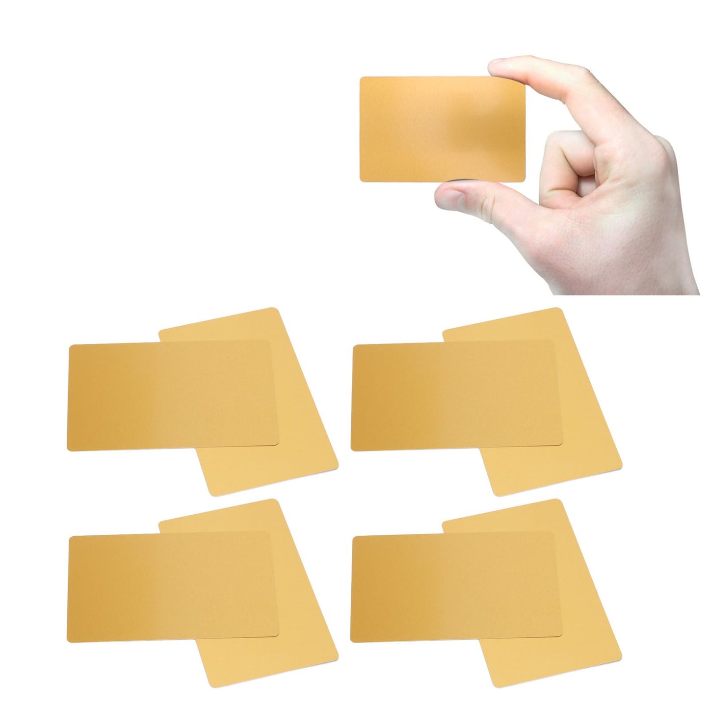 50 Sheets Metal Business Card Heat Transfer Aluminum Business Cards Blanks DIY Craft Supplies Gold