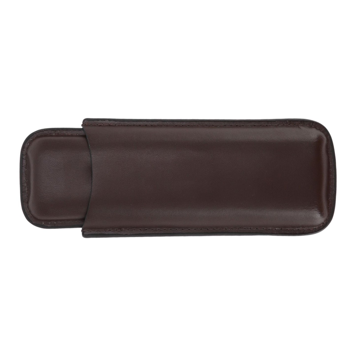 Leather Cigar Case Portable 2 Finger Cigar Holder for Travel Business Trip Boyfriend Gifts Deep Coffee
