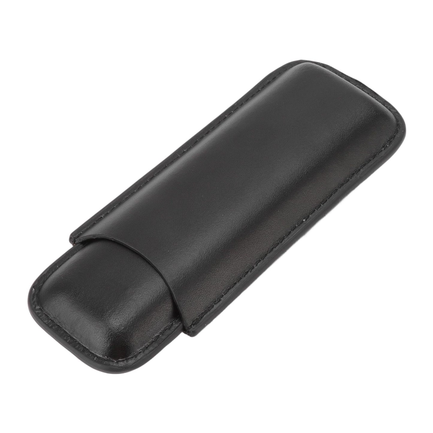 Leather Cigar Case Portable 2 Finger Cigar Holder for Travel Business Trip Boyfriend Gifts Black