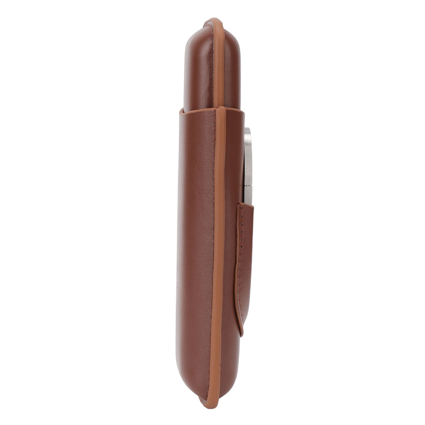 Travel Cigar Case Leather Portable with Cigar Clipper Cigar Holder for 2 Cigars Business Office