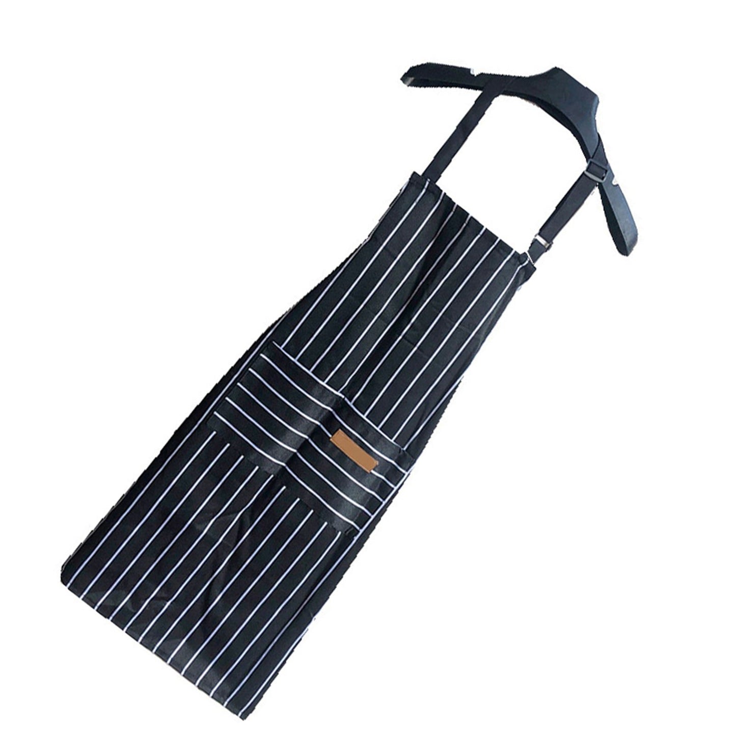 2 Pcs Kitchen Cooking Apron with 2 Pockets Adjustable Bib Chef Apron for Men Women Black Strip