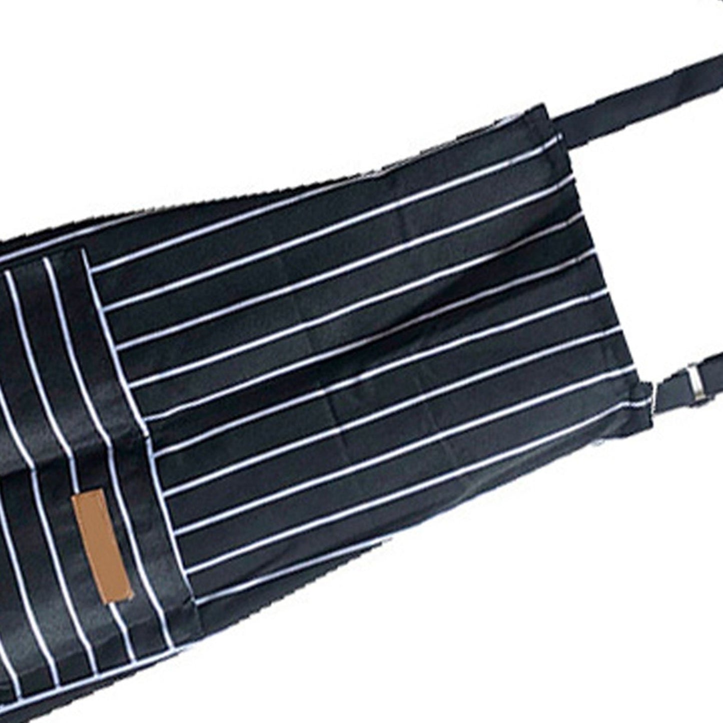 2 Pcs Kitchen Cooking Apron with 2 Pockets Adjustable Bib Chef Apron for Men Women Black Strip