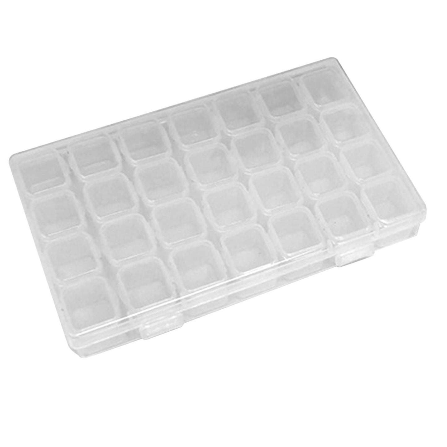 Nail Storage Box 28 Grid Eco Friendly Durable Transparent PP Separate Lid Nail Tip Box for Bead Earrings Jewelry Transparent 28 Grids