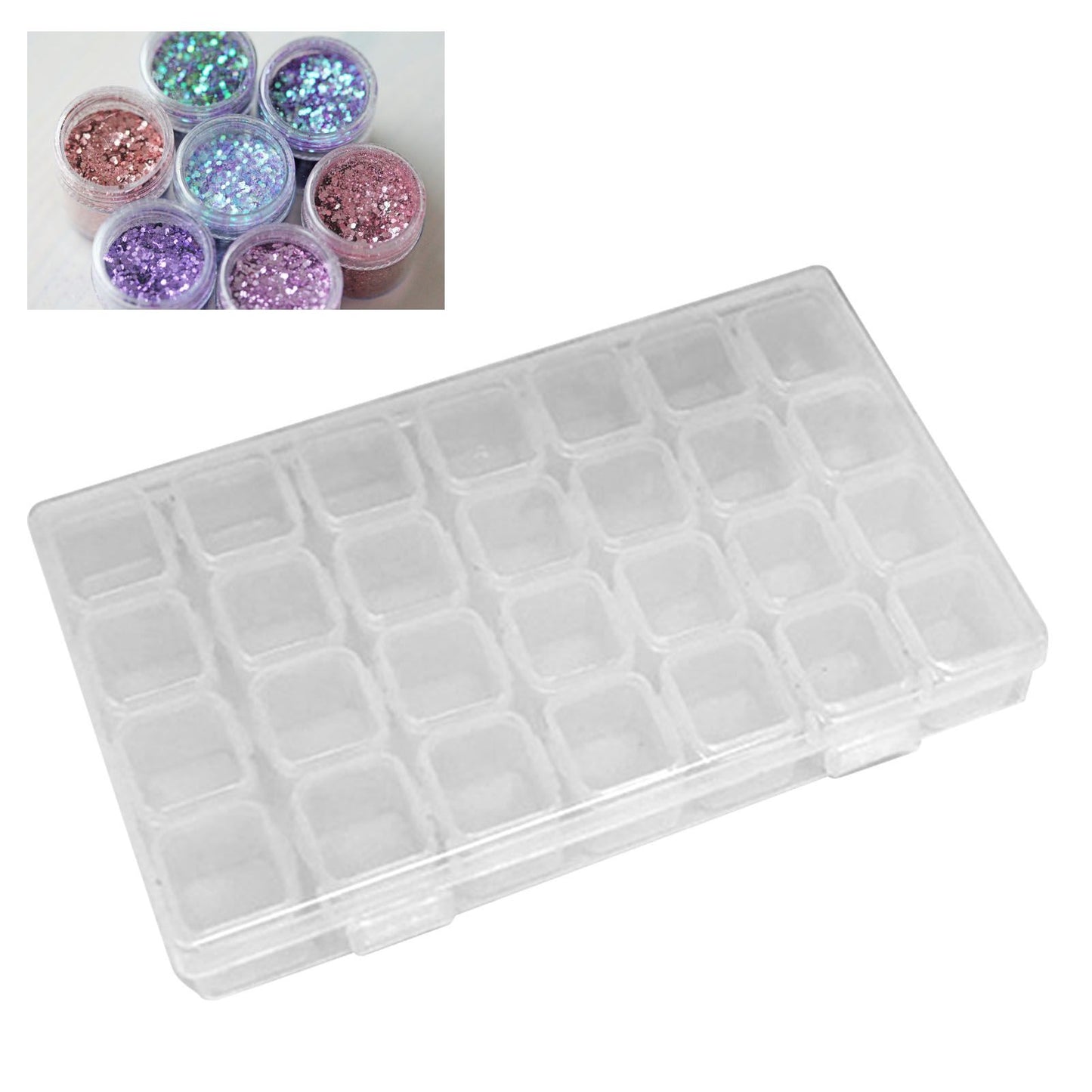 Nail Storage Box 28 Grid Eco Friendly Durable Transparent PP Separate Lid Nail Tip Box for Bead Earrings Jewelry Transparent 28 Grids