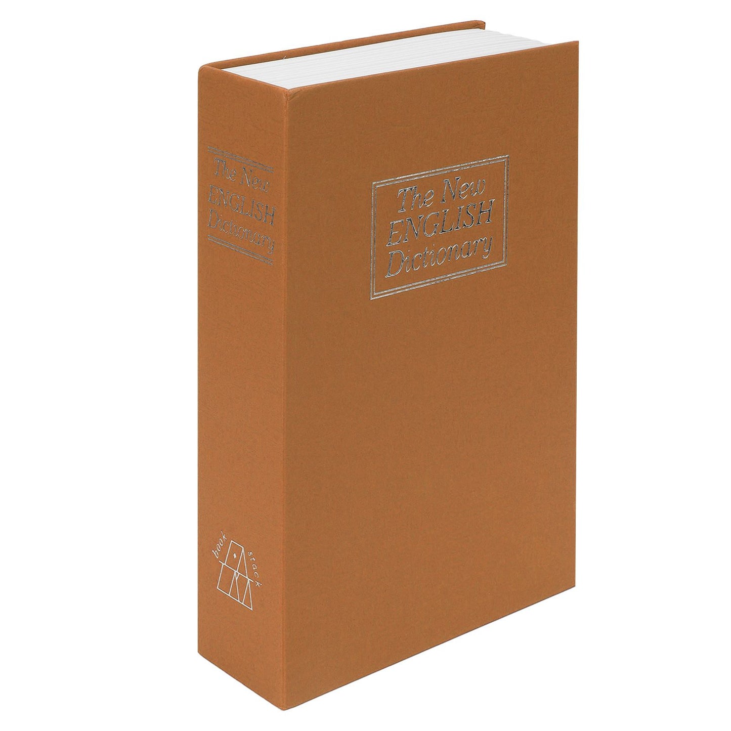Diversion Book Safe Large Size Dictionary Style Stainless Steel Book Safe Combination Lock for Coins Card Documents Brown