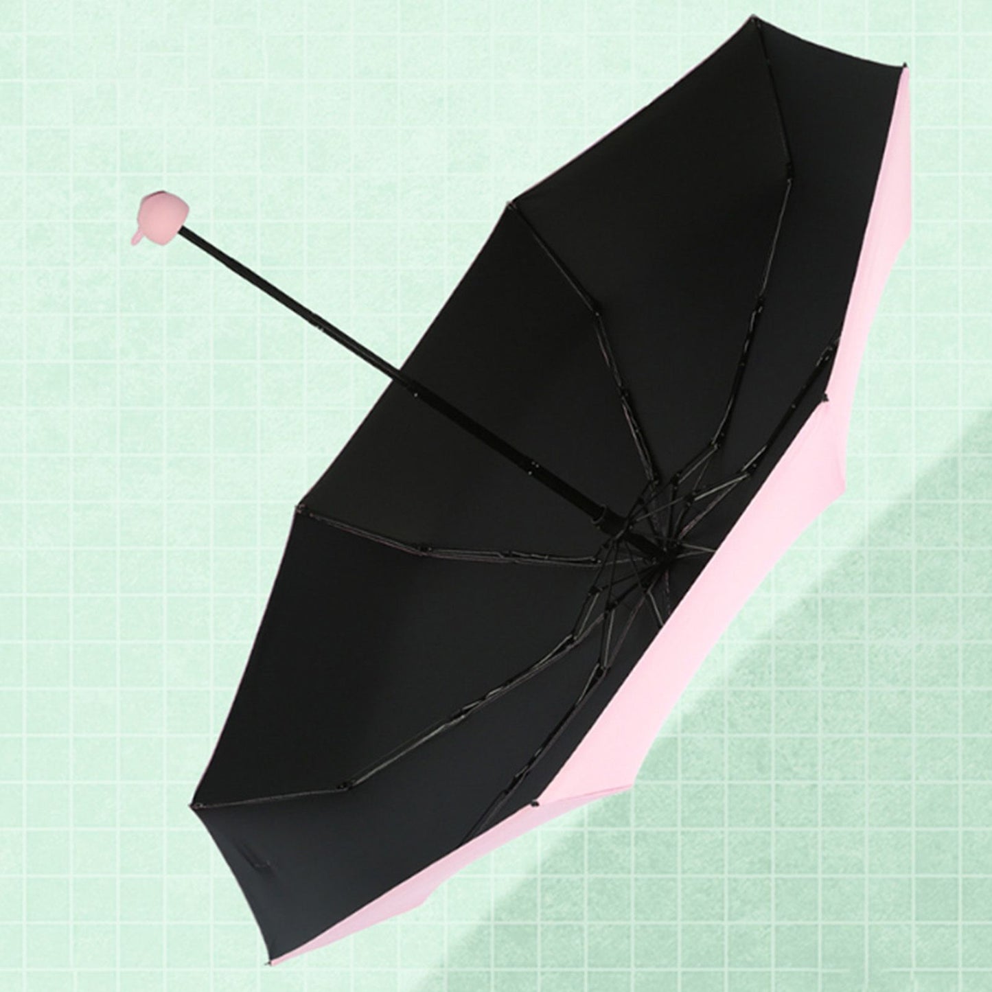 Capsule Umbrella Mini Pocket UV Resistant 2 Use 5 Section 8 Edged Outdoor Accessories Pink