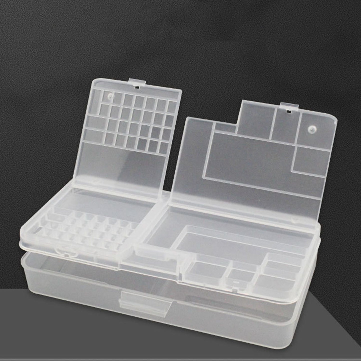 Electronic Components Storage Box Multipurpose Double Layer Rectangular PP Clear Component Containers