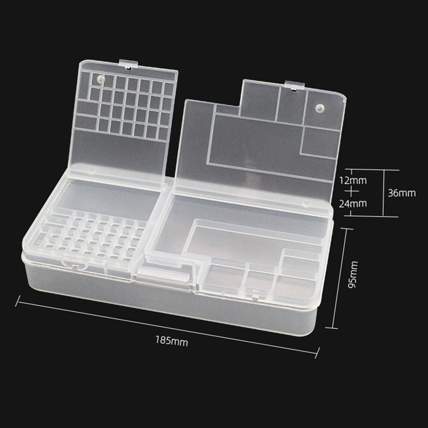 Electronic Components Storage Box Multipurpose Double Layer Rectangular PP Clear Component Containers