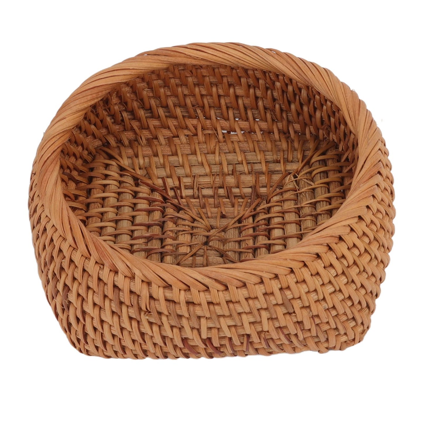 Rattan Storage Basket Hand Woven Simple Exquisite Rattan Organizer Storage Basket for Tea Sets Tableware S