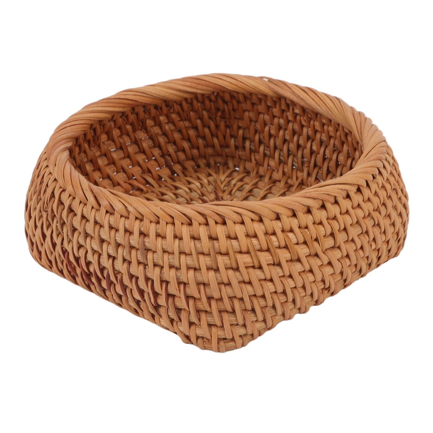 Rattan Storage Basket Hand Woven Simple Exquisite Rattan Organizer Storage Basket for Tea Sets Tableware S