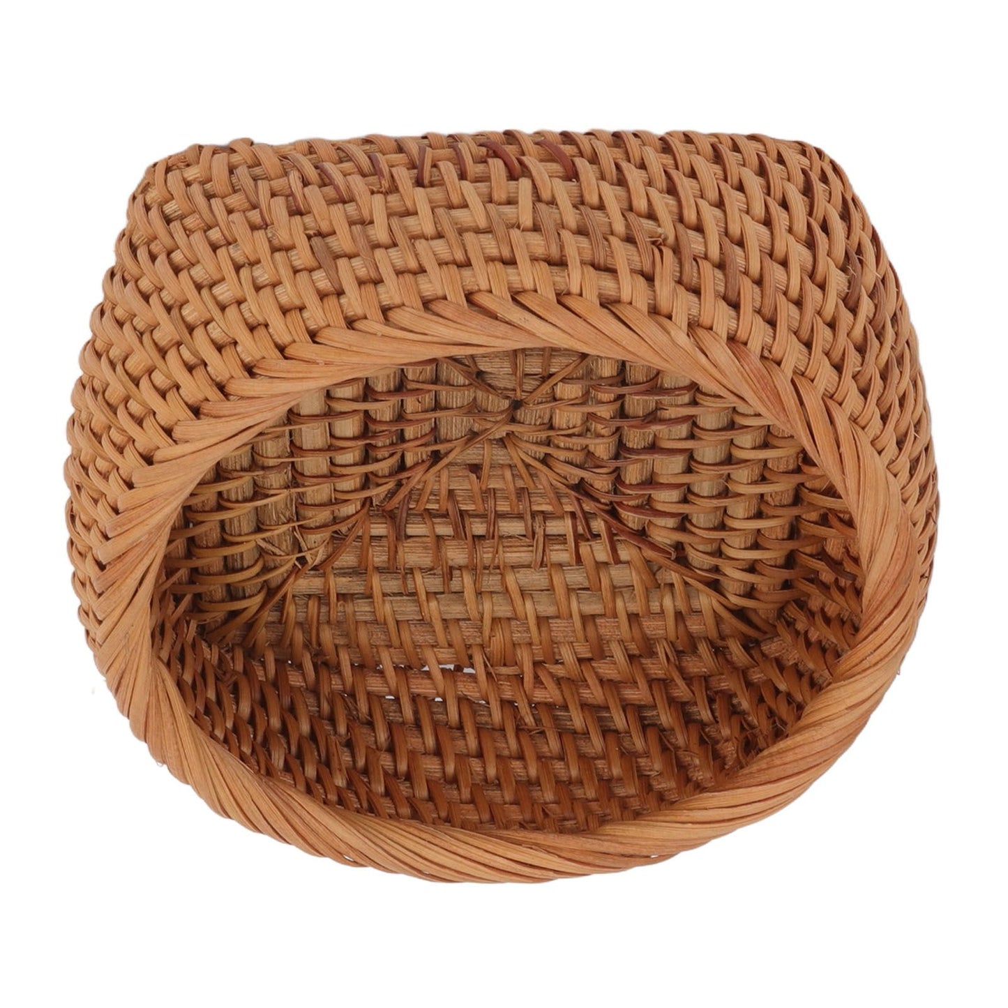 Rattan Storage Basket Hand Woven Simple Exquisite Rattan Organizer Storage Basket for Tea Sets Tableware S