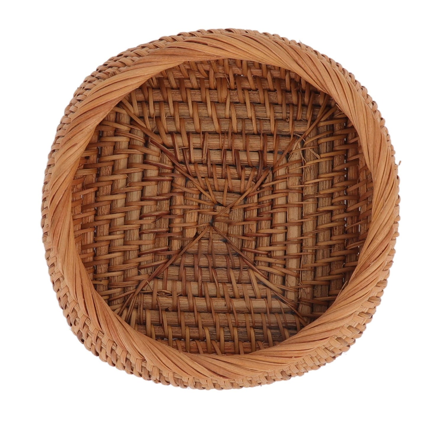 Rattan Storage Basket Hand Woven Simple Exquisite Rattan Organizer Storage Basket for Tea Sets Tableware M