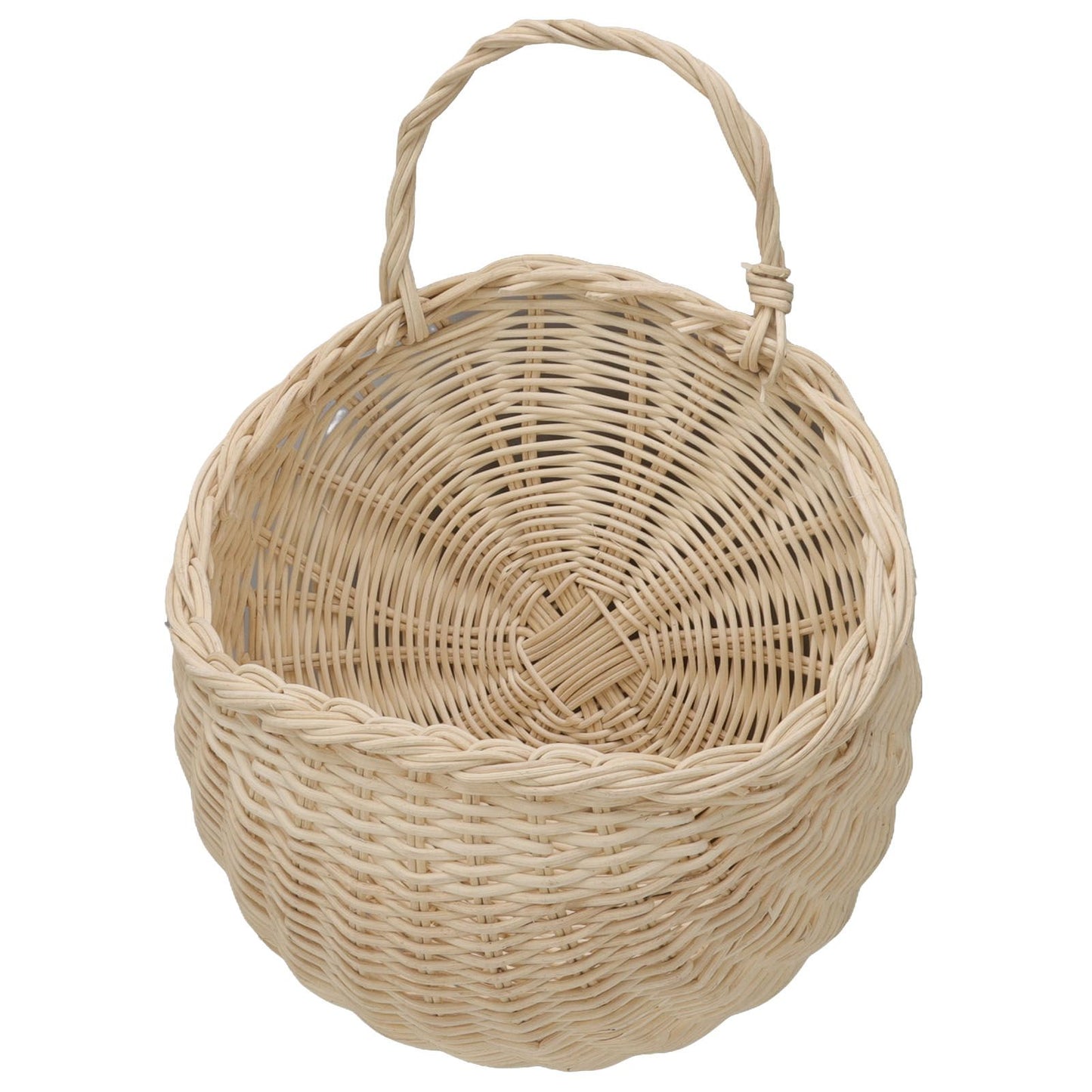 Wall Hanging Rattan Basket Multifunctional Wall Mounted Woven Storage Basket for Home Beige