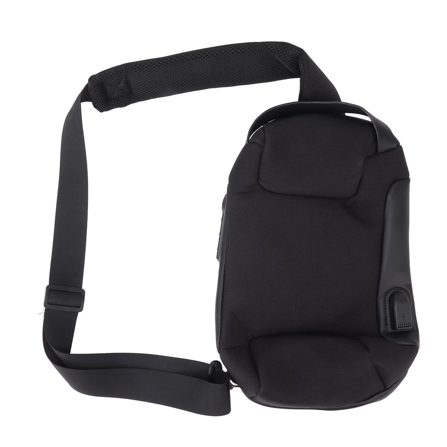 Shoulder Backpack Breathable Large Capacity Lockable Zipper Oxford Cloth Portable Sling Bag for Women Men Black