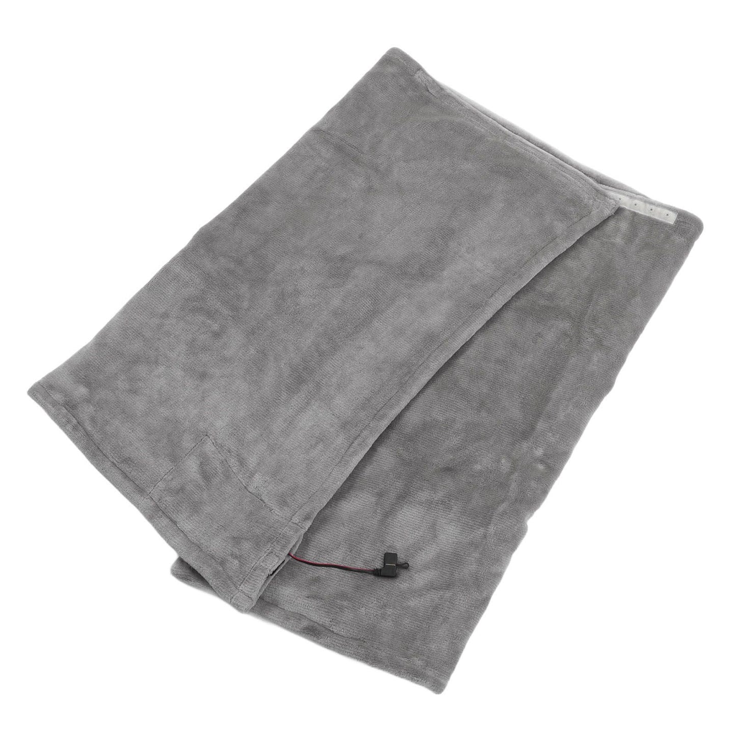 USB Electric Blanket Cozy Soft Portable Temperature Control Machine Washable Heated Shawl Throws for Car Home Travel Light Grey