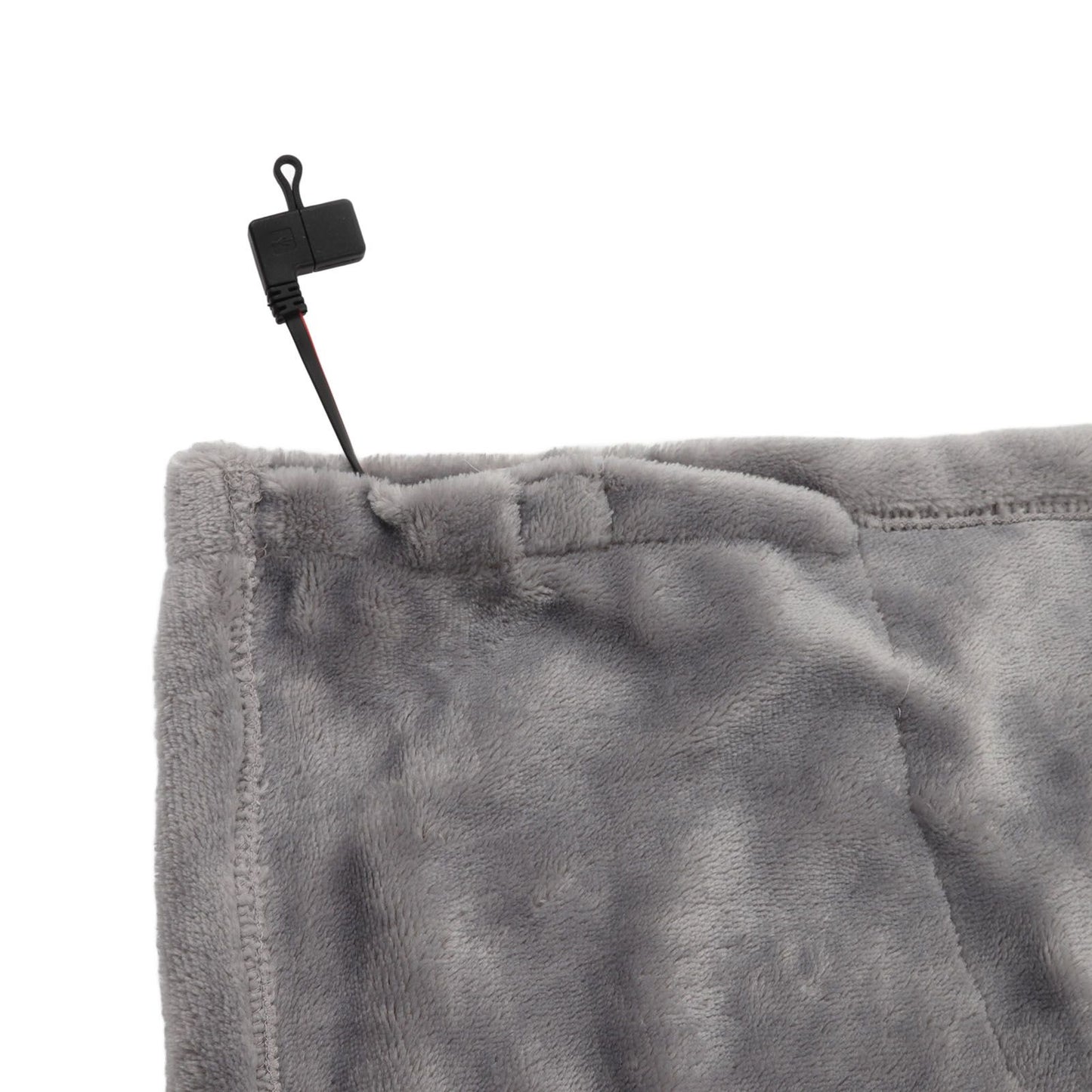 USB Electric Blanket Cozy Soft Portable Temperature Control Machine Washable Heated Shawl Throws for Car Home Travel Light Grey