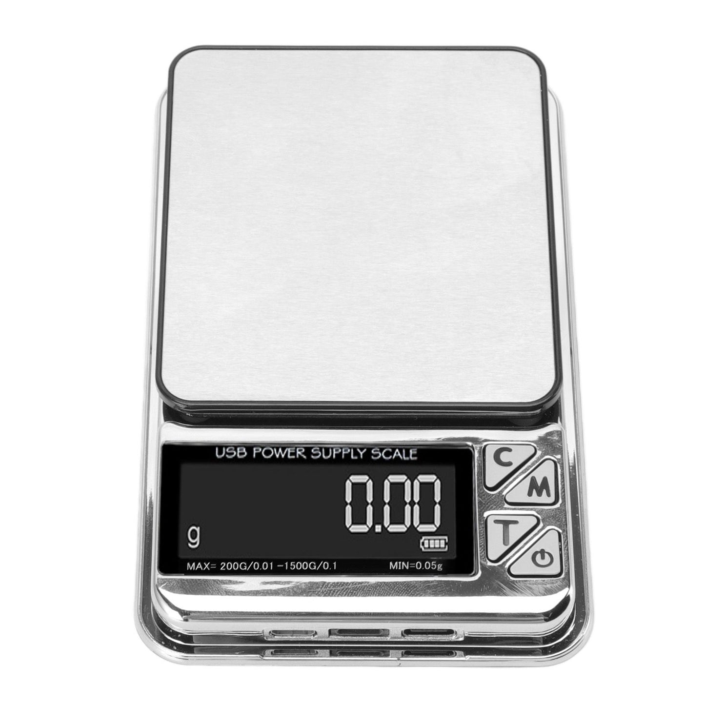 Home Digital Kitchen Scale 200g/0.01g‑1500g/0.1 High Accuracy USB Rechargeable Stainless Steel Jewelry Scale for Food