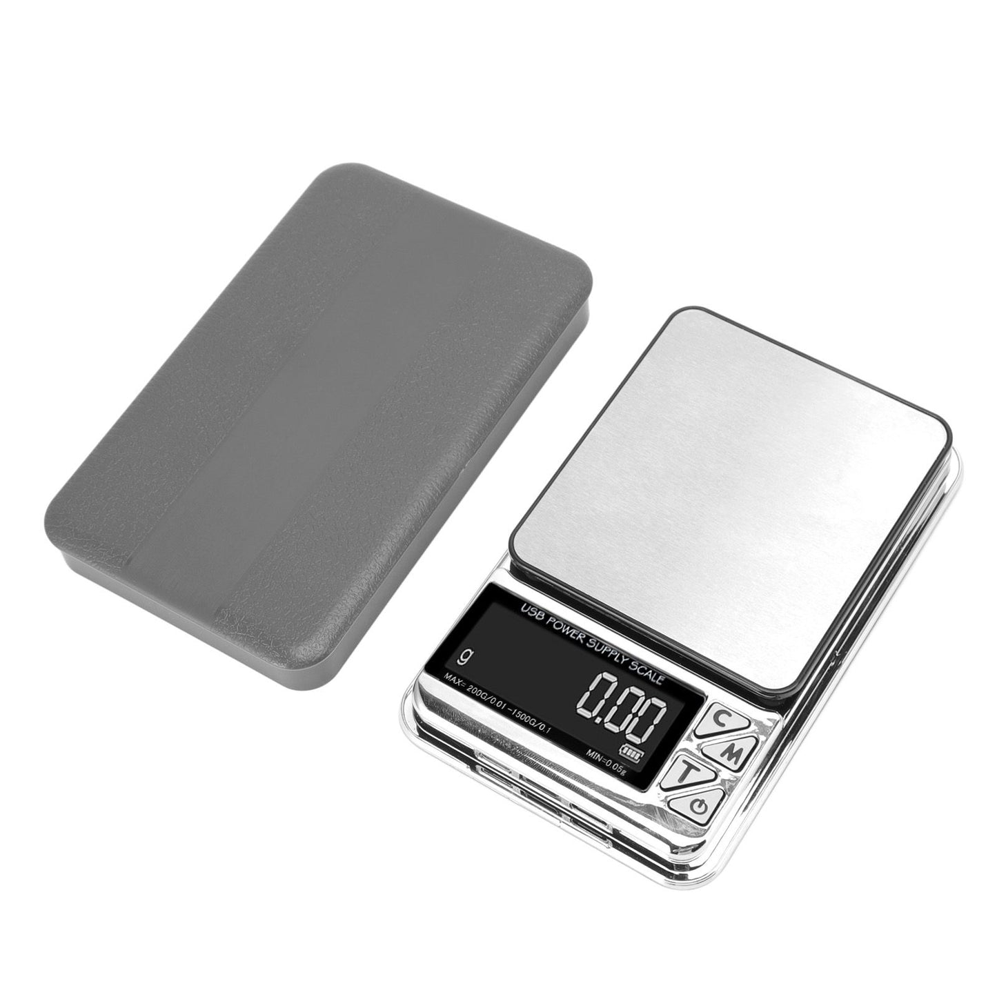 Home Digital Kitchen Scale 200g/0.01g‑1500g/0.1 High Accuracy USB Rechargeable Stainless Steel Jewelry Scale for Food