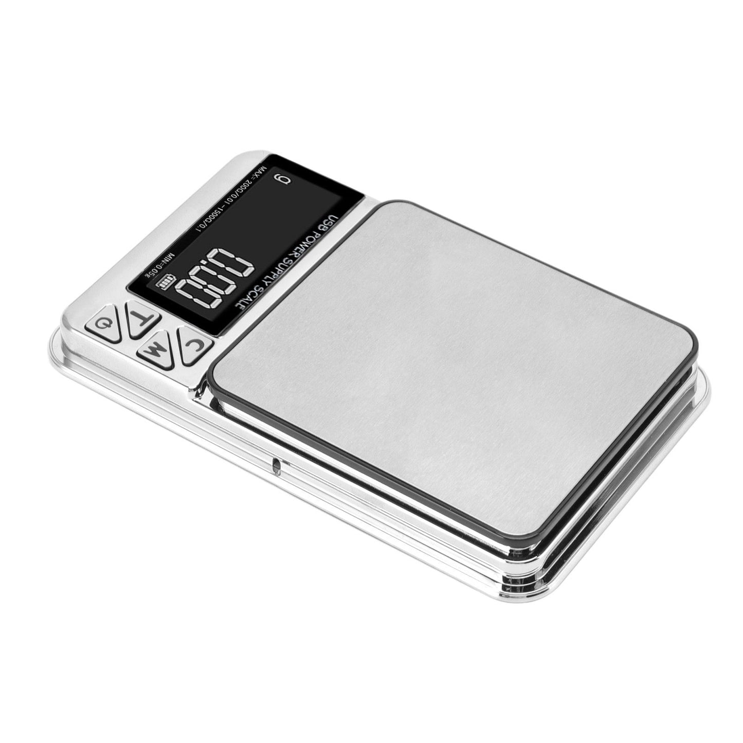 Home Digital Kitchen Scale 200g/0.01g‑1500g/0.1 High Accuracy USB Rechargeable Stainless Steel Jewelry Scale for Food