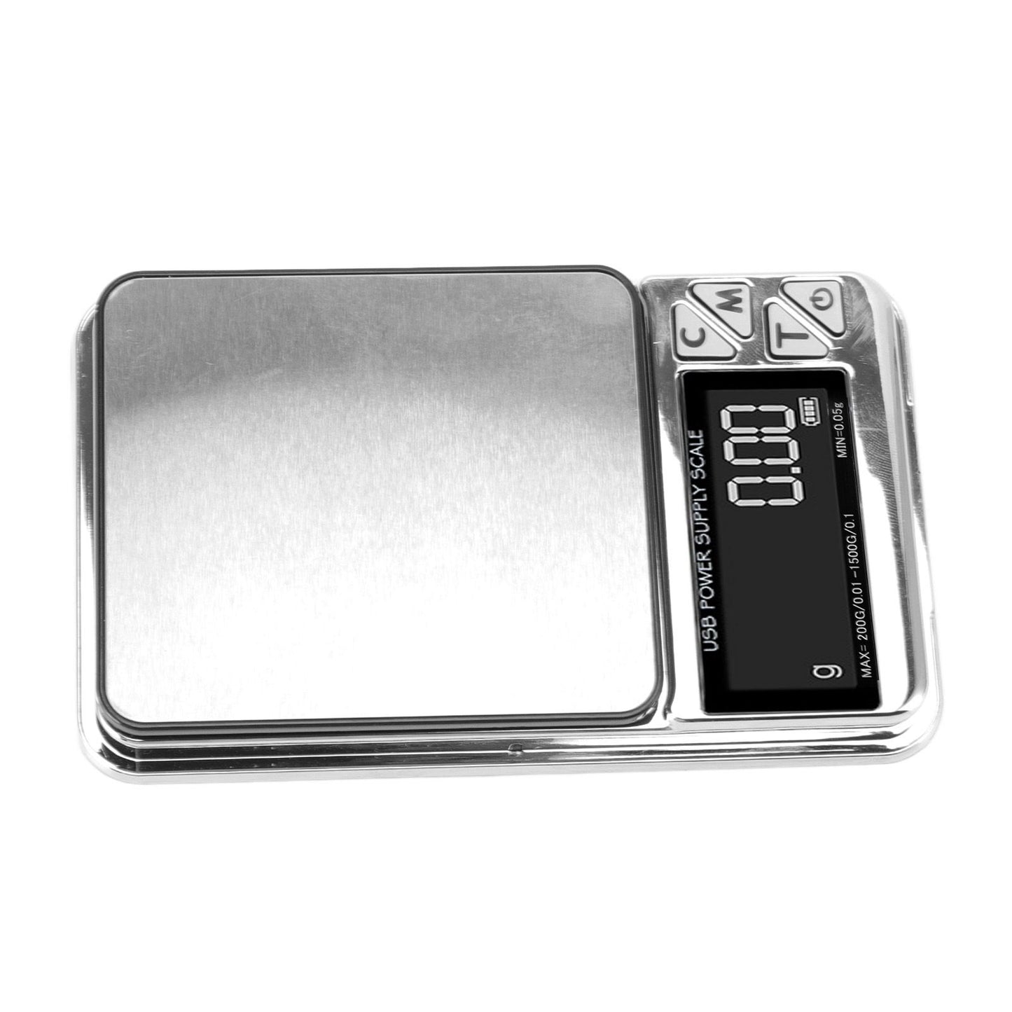 Home Digital Kitchen Scale 200g/0.01g‑1500g/0.1 High Accuracy USB Rechargeable Stainless Steel Jewelry Scale for Food