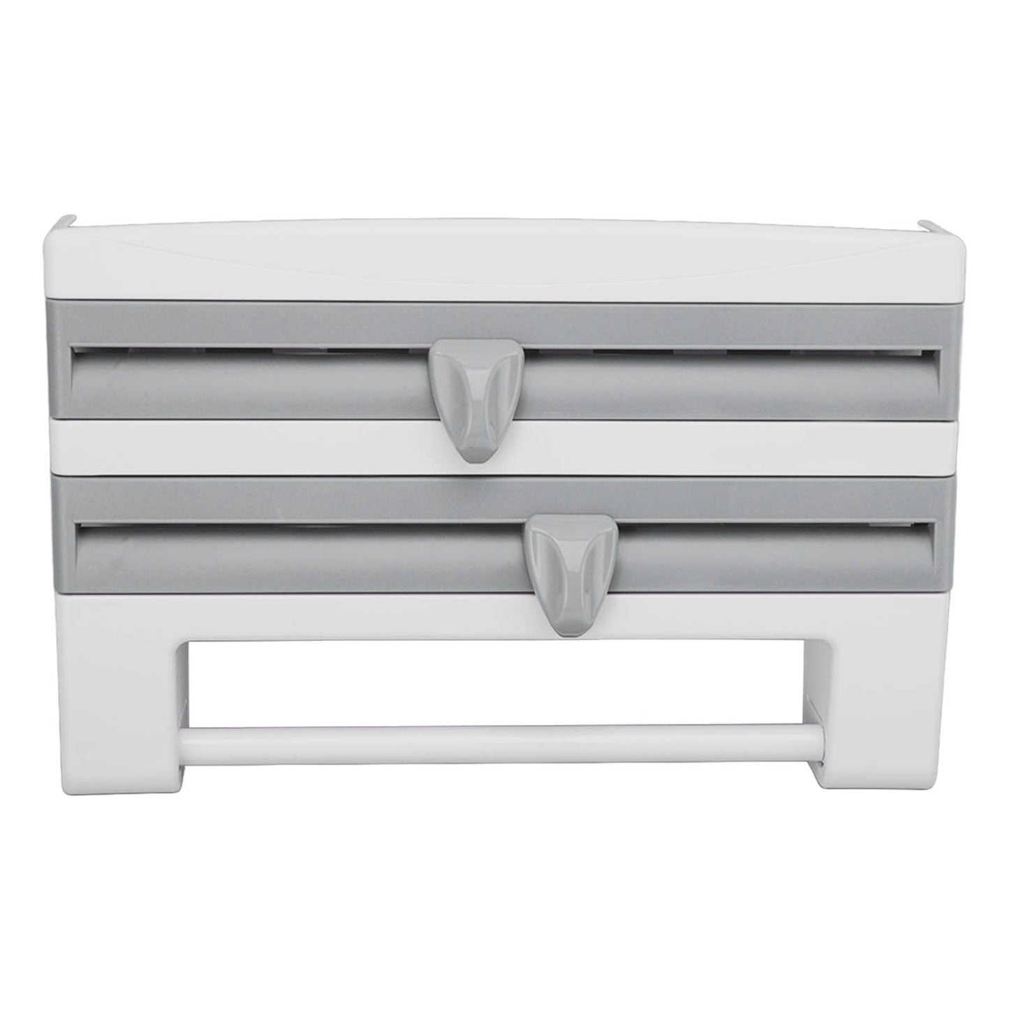 Cling Film Holder Wall Mount Multifunctional Cling Film Cutter with Screws for Kitchen Grey Blue