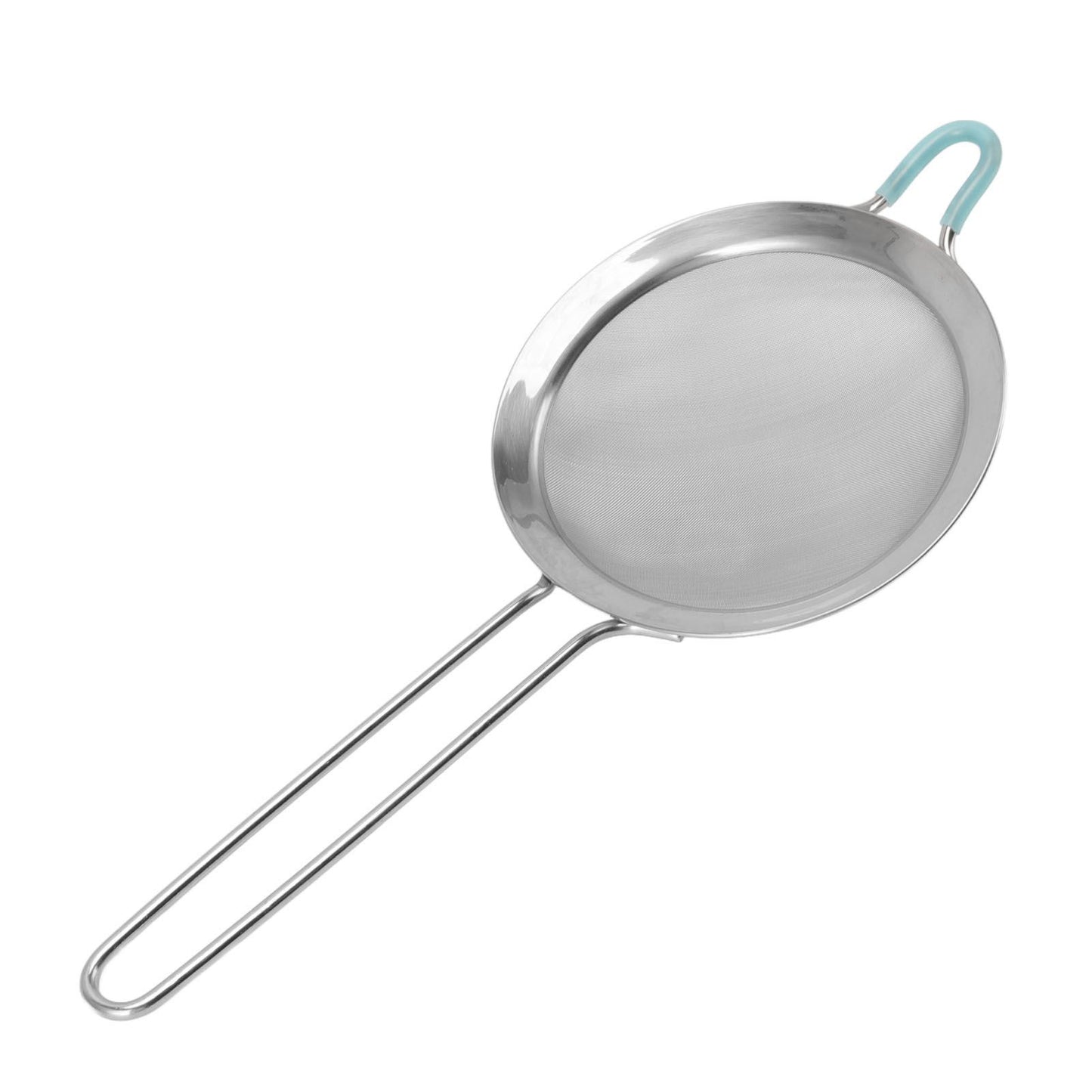 60 Mesh Fine Strainer Stainless Steel Handheld Flour Colander with Long Handle for Kitchen 14cm/5.5in